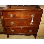 A Regency mahogany chest fitted three long drawers, Width 89cm