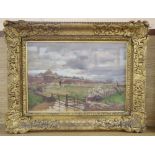 Alfred William Parsons (1847-1920), 'On the Cotswolds', signed, oil on board, 23 x 33cm