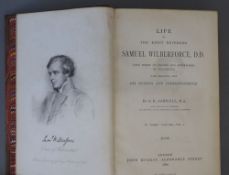 Ashwell, Arthur Rawson - Life of the Right Reverend Samuel Wilberforce, 3 vols, 8vo, half calf, John