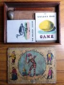 THE MERRY ROUND GAME of THE GOLDEN EGG boxed Card Game by David Ogilvy c1850s in Chestnut box with