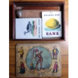 THE MERRY ROUND GAME of THE GOLDEN EGG boxed Card Game by David Ogilvy c1850s in Chestnut box with