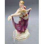 A Sitzendorf Art Deco group of dancers, height 20cm