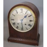 An Edwardian mahogany mantel clock and another