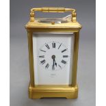 A repeating carriage clock, retailed by Dent, height 14cm