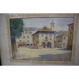 Sir Edward Guy Dawber (1861-1938), watercolour, View of Orta, initialled and dated '23, 25 x 36cm