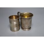 Two Victorian silver christening mugs, Edward & John Barnard, London, 1856, 91mm & Wakely & Wheeler,