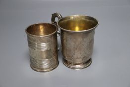 Two Victorian silver christening mugs, Edward & John Barnard, London, 1856, 91mm & Wakely & Wheeler,