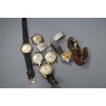 Eight assorted mainly gentleman's wrist watches including Avia & Westclox.