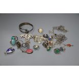 Mixed jewellery including Norwegian sterling and other items including two stylish necklaces.