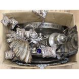 Assorted silver plate and candelabra