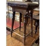 A Victorian tall mahogany and leather clerk's stool, height 78cm