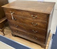 A George III mahogany chest of four drawers, width 94cm, depth 48cm, height 86cm