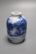A Chinese blue and white snuff bottle, height 8cm