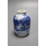 A Chinese blue and white snuff bottle, height 8cm