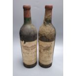 Two bottles of 1961 Chateau Beau-site Saint-Estephe