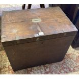 A Victorian brass bound oak silver chest marked G M Mackenzie, width 66cm, depth 43cm, height 56cm