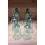 Two sets of graduated bell jars, tallest 22cm (6)