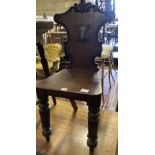 A William IV mahogany hall chair, height 88cm