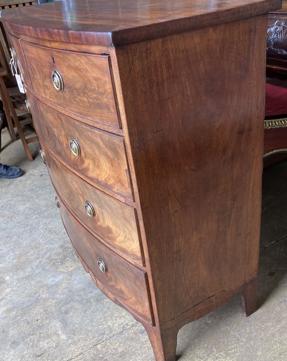 A Regency mahogany bowfront chest - Image 2 of 2