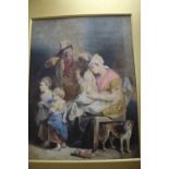 Sir David Wilkie (1785-1841), watercolour, "The Blind Fiddler", inscribed verso, 29 x 22cm,