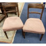 A set of six Regency mahogany dining chairs on turned legs