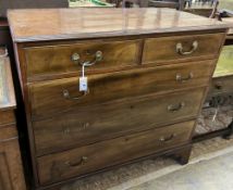 A George III mahogany chest of drawers, width 108cm, depth 54cm, height 100cm