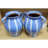 Two French striped pottery jugs, c.1960, height 30cm