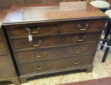 A George III mahogany chest of five drawers, width 107cm, depth 56cm, height 92cm