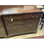 A George III mahogany chest of five drawers, width 107cm, depth 56cm, height 92cm