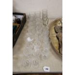 A set of six Brierley small cut glass whisky tumblers and a collection of miscellaneous table