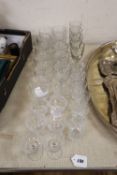 A set of six Brierley small cut glass whisky tumblers and a collection of miscellaneous table