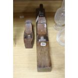Two carpenter's wood planes