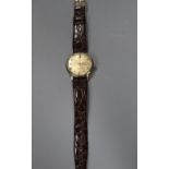 A gentleman's 1960's? 10k gold filled Longines Admiral Automatic wrist watch, on later strap, with