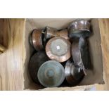 A quantity of mixed copper wares