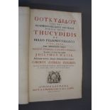 Thucydides - Thuaydidis de bello Peloponnesiaco ..., folio, calf, front board and front fly leaf