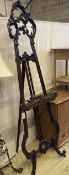 A carved beech easel, height 200cm