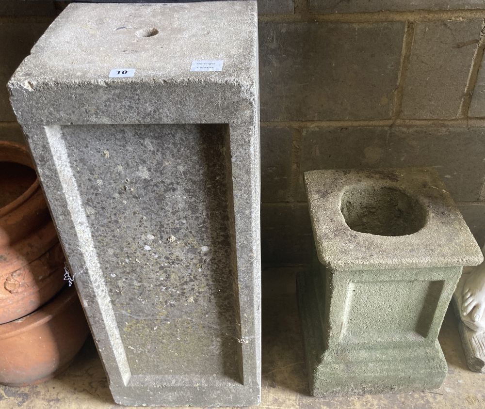 Two stone pedestals, tallest 76cm