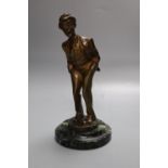 'Tramel 'Le Bouif'. A bronze of a gentleman, on green marble plinth, height 18cm