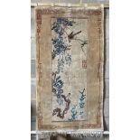 A Chinese ivory ground rug, 76 x 140cm