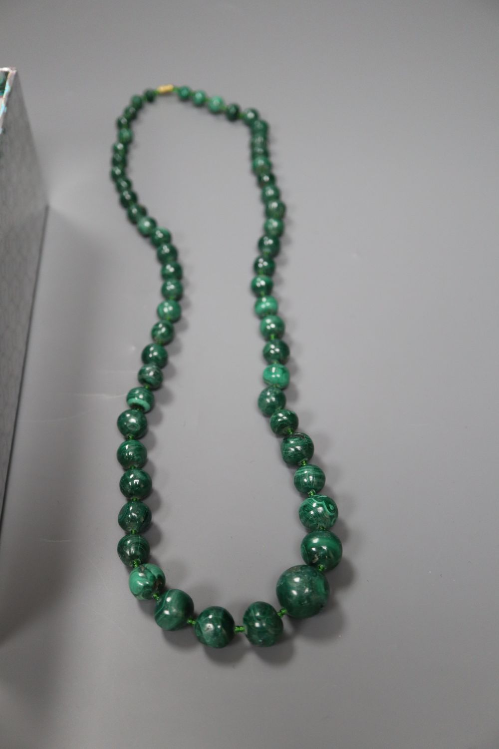 Ten assorted malachite bead necklaces, three with gilt metal spacers, largest 58cm. - Image 2 of 2