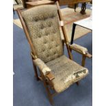 A late 19th / early 20th century mahogany folding campaign armchair