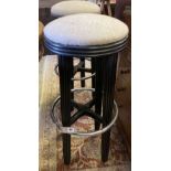 A pair of Art Deco bar stools, height 80cm