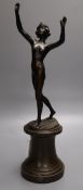 An early 20th century bronze of a nude dancer, height 36cm
