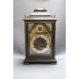 A gilt and ebonised twin fusee bracket clock, height 39cm