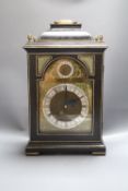 A gilt and ebonised twin fusee bracket clock, height 39cm