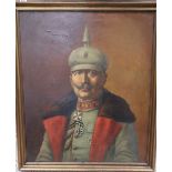 German School, circa 1917, oil on canvas, Portrait of Kaiser Wilhelm II, inscribed, possibly by