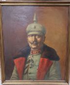 German School, circa 1917, oil on canvas, Portrait of Kaiser Wilhelm II, inscribed, possibly by