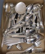 A part canteen of Danish George Jensen sterling Cactus pattern flatware, comprising forty five