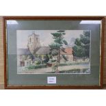Clinton E A Lewis, watercolour, View of a country church, signed and dated '31, 20 x 33cm; Edward