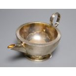 A George III silver milk jug, Emes & Barnard, London, 1812, with engraved crest, height 87mm, 163